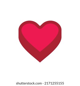 Red heart shape logo icon design, simple love symbol, cute love logo illustration