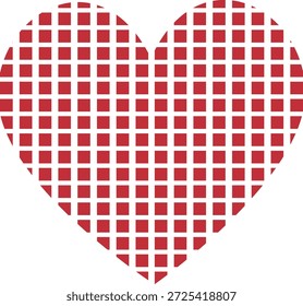 Red Heart Shape Made of Small Red Squares pattern geometric