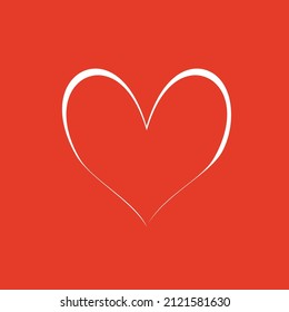 Forma de corazón rojo en el fondo rojo.