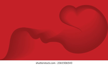 una forma de corazón rojo sobre un fondo rojo abstracto, fondo, creatividad, azul, neón, gradiente, diseño, ilustración, gráfico, moderno, futurista, curva, forma, línea, onda, brillo del movimiento, 