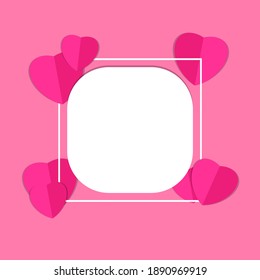Forma de Corazón Rojo en el fondo rosa en el concepto de amor para el día de San Valentín con momentos dulces y románticos