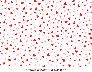 Red heart shape on white background. Concept of Valentine’s Day. Cute card design for love.