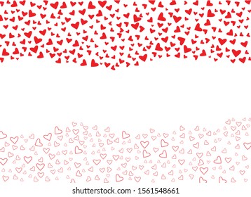 Red heart shape on white background. Concept of Valentine’s Day. Cute card design for love.
