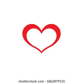 Red Heart Shape on a white background