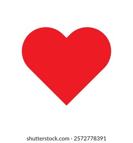 Red heart shape on white background. Heart shape icon, vector illustration. EPS 10