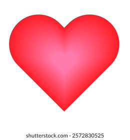 Red heart shape on white background. Heart shape icon, vector illustration. EPS 10