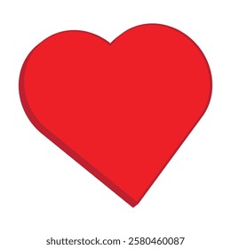 Red heart shape on white. 3D rendering Love design, Vector design