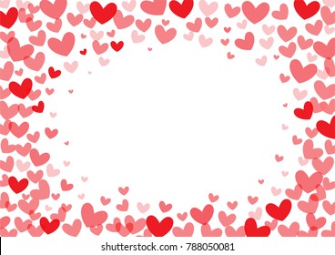 red heart shape on white background vector, love and valentine day concept, space for text or message design