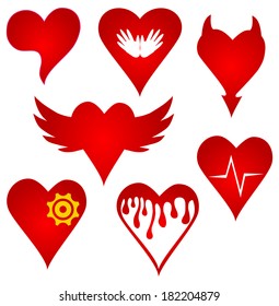 red heart shape original design set