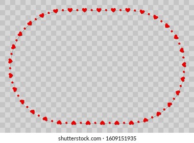 Red heart shape paper isolated on transparent background