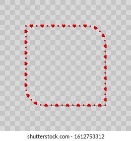 Red heart shape paper isolated on transparent background