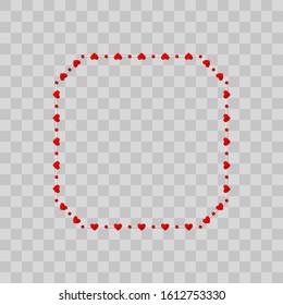 Red heart shape paper isolated on transparent background