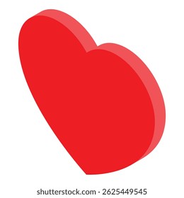 Forma de coração vermelho representando o amor e romance para o dia dos namorados