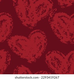 Red Heart shape seamless pattern design for fashion textiles, graphics and crafts
