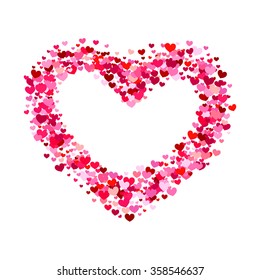 Red heart shape with small hearts