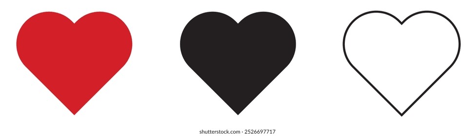 Red heart shape sticker isolated