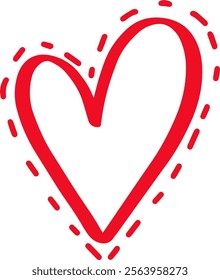 Red heart shape with stitches evoking feelings of love, romance, and passion, perfect for Valentine s Day or any occasion celebrating affection