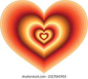Red heart shape stripe, vector illustration