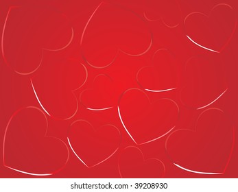 red heart shape valentine card