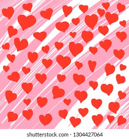 Red heart shape valentine 's day hand drawn vector. Design elements love romantic background for marry card, wedding invitation, valentine's day, website, wallpaper. Vector EPS10