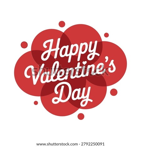 Red heart shape with valentine s day text vector illustration