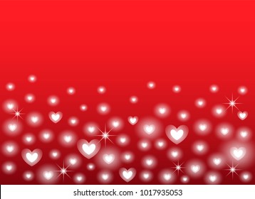 red heart shape vector background, love and valentine day concept, space for text or message design