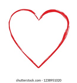 Red heart shape vector design element empty blank template isolated on white sign symbol icon frame border