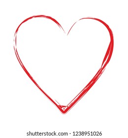 Red heart shape vector design element empty blank template isolated on white sign symbol icon frame border