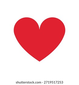 Icono de Vector de forma de corazón rojo aislado sobre fondo blanco. Eps 10
