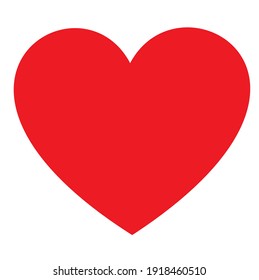 red heart shape vector illustration on whitebackground for love symbol, logo, buttons