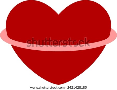 Red heart shape of vector illustration