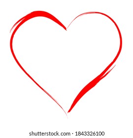 red heart shape vector on white background