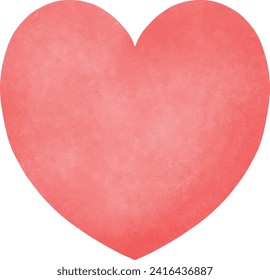 Red heart shape watercolor style