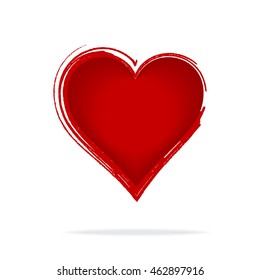 Red heart shape for your design. Vector illustration. 