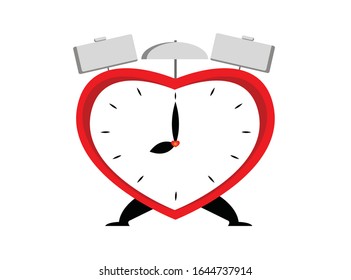 despertador con forma de corazón rojo