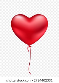 Ilustración vectorial de globo en forma de corazón rojo 