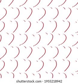 Red Heart shaped brush stroke seamless pattern background for fashion textiles, graphics