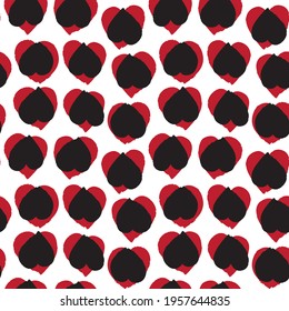 Red Heart shaped brush stroke seamless pattern background for fashion textiles, graphics