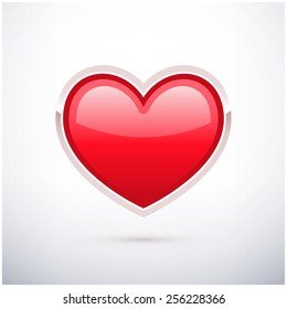 Red heart shaped button
