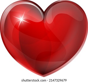 A Red Heart Shaped Cartoon Emoji Emoticon Icon