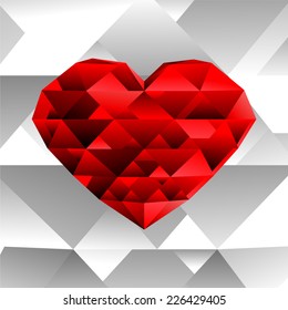 red heart shaped diamond