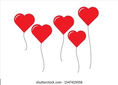 Red Heart Shaped Party Balloon