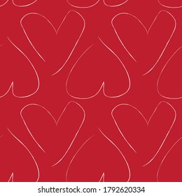 Red Heart shaped seamless pattern background for fashion textiles, graphics