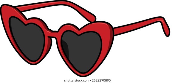 A red heart shaped sunglasses