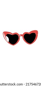 Red Heart shaped Sunglasses clipart 