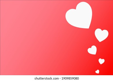 Red heart shaped white valentines day background