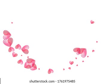 Red heart shapes isolated on white. Social media like vector symbols. Bright birthday decoration background. Romantic hearts flying beautiful holiday decoration.