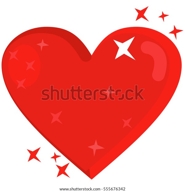 Red Heart Shining Stars Vector Cartoon Stock Vector (Royalty Free ...