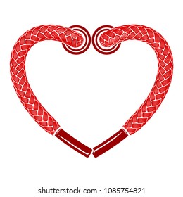 Red heart shoelaces icon. Simple illustration of red heart shoelaces vector icon for web design isolated on white background