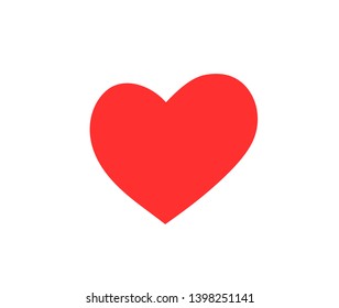 Red heart sign isolated on white. Valentines day icon. Hand drawn shape. Vector illustration